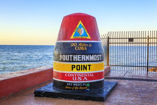 Florida Buoy sign marking the southernmost point 