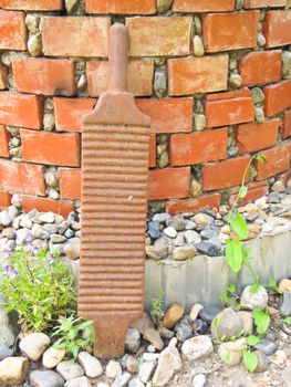 old Russian Rubell against a brick oven