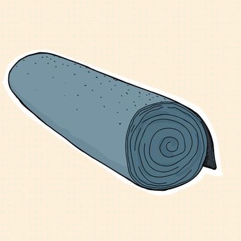 Single roll of carpet on halftone background