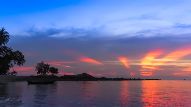 Wongamat Beach Sunset. North of Pattaya City, Thailand.