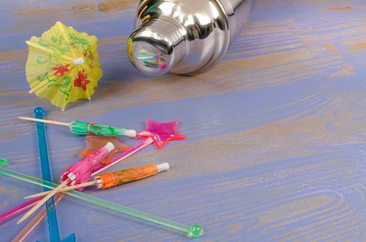 Cocktail shaker and an assortment of decorative accessories