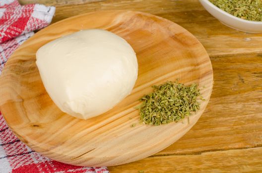 Mozzarella and oregano cheese, basic pizza ingredients