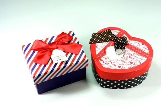 colorful gift box on white scene,shallow focus