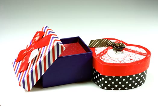 colorful gift box on white scene,shallow focus