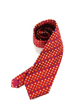 beautiful necktie on white scene,shallow focus