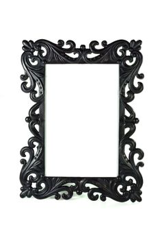 gothic style picture frame on white scene,shallow focus