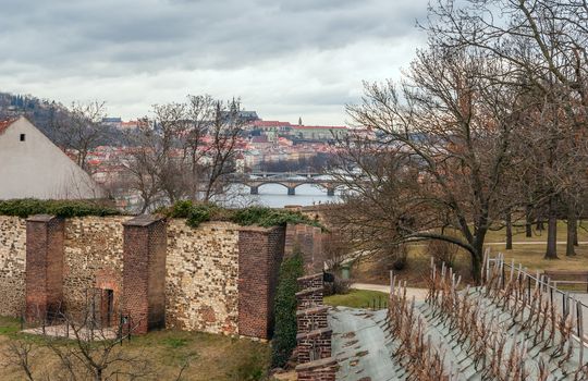 Prague panorama view from Vysehrad, Czech Republic
