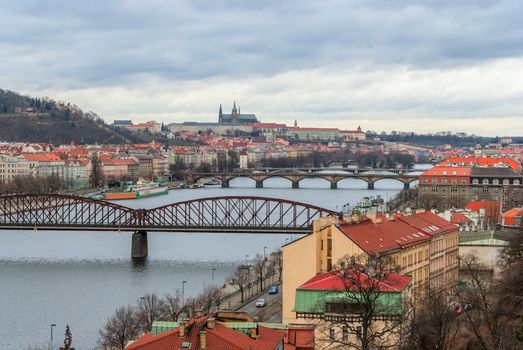 Prague panorama view from Vysehrad, Czech Republic