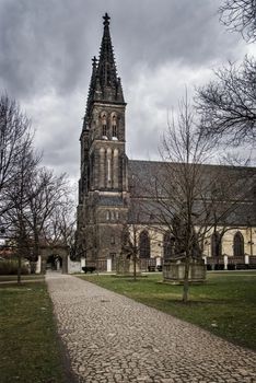 Vysehrad castle, Prague, dark dramatic colors