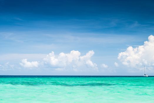 Emerald sea and blue sky in Thailand