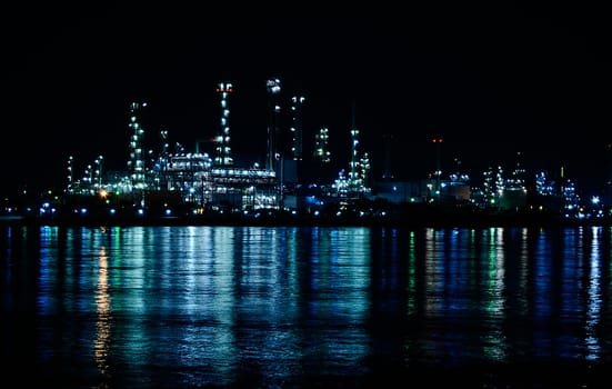 Night scene of Oil refinery, Bangkok, Thailand