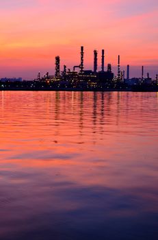 Sunrise scene of Oil refinery, Bangkok, Thailand