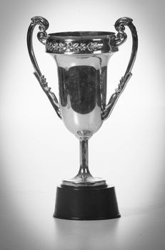 trophy in black and white