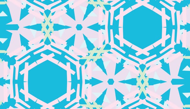 Blue and pink symmetrical seamless background pattern