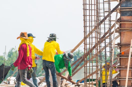 Workers at the construction site of thailand