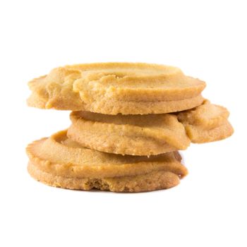 Classic Vanilla Cookies isolated on white background.