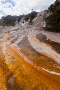 Geothermal hot water spring in Orakei Korako geothermal wonderland just south of Rotorua, North Island of New Zealand