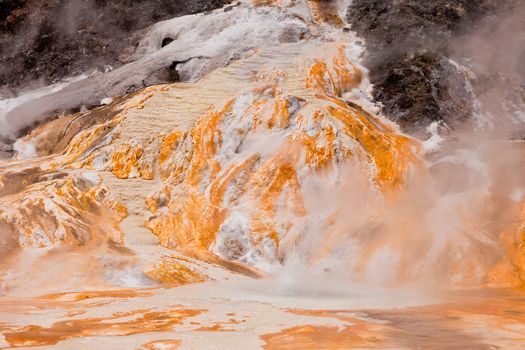 Geothermal hot water spring in Orakei Korako geothermal wonderland just south of Rotorua, North Island of New Zealand