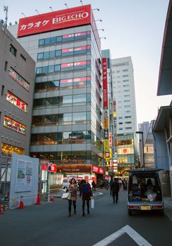 TOKYO - NOV 21: Akihabara district November 21, 2013 in Tokyo, Japan. The district is a major shopping area for electronic, computer, anime, games and otaku goods. 