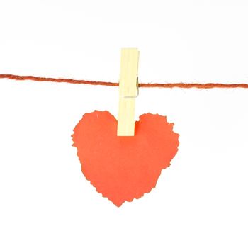 red heart isolated on white background