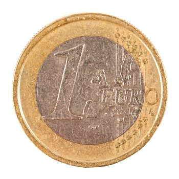 One Euro coin isolated on white background