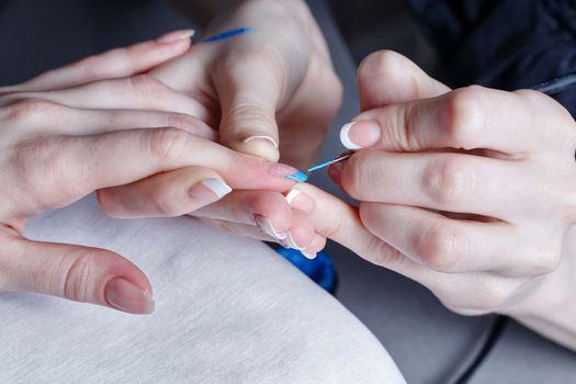 The process of creating a manicure salon spa closeup shot