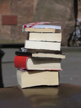 a pile of books useful as culture or literature or reading concept