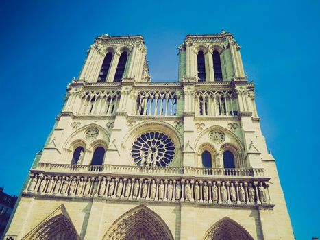 vintage looking Paris, Notre-Dame cathedral