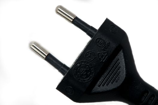 Black socket connector on white background, hardware component