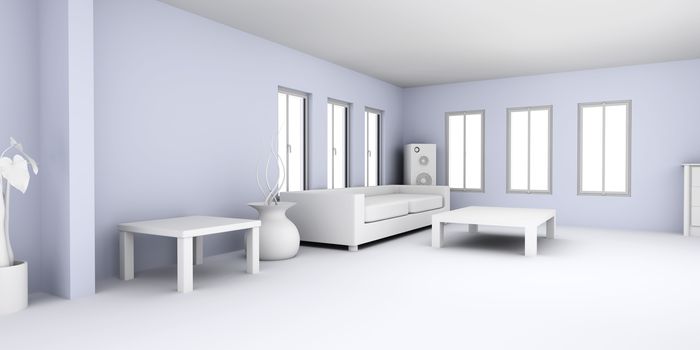 3D rendered Illustration. Interior Visualisation. 
