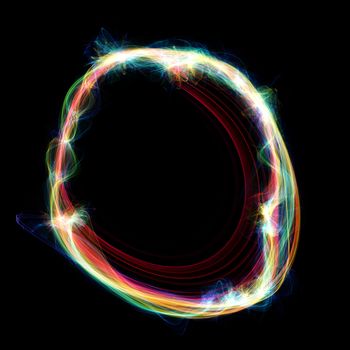 Digitally created letter formed out of plasma energy.