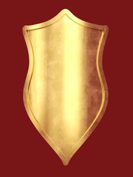 3D rendered Illustration. A fantasy metal shield.