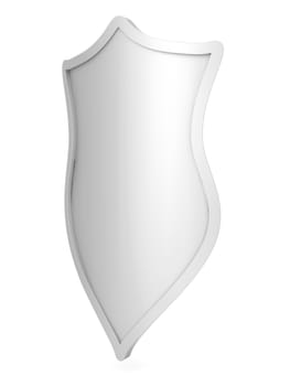 3D rendered Illustration. A fantasy metal shield.