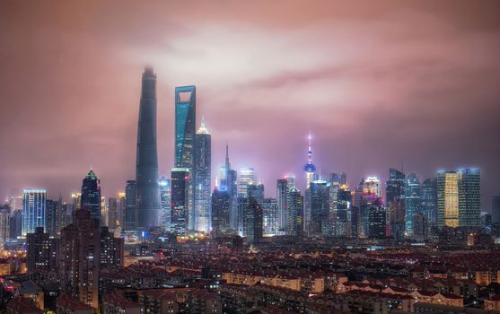 Great view on Shanghai skyline