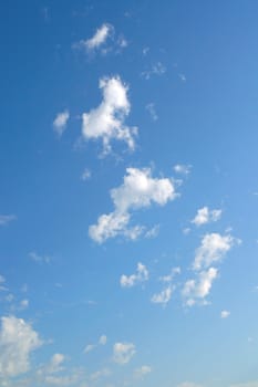 Beautiful blue sky with clouds, air nature 