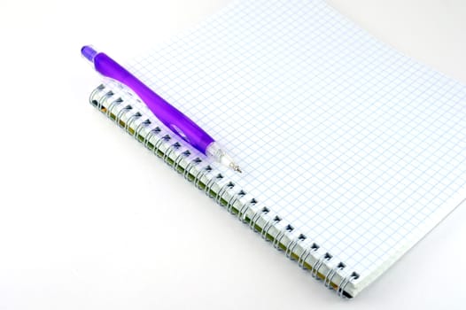 Blue pen with copy-book