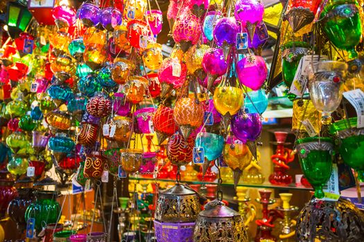 Arab street lanterns in the city of Dubai in the United Arab Emirates