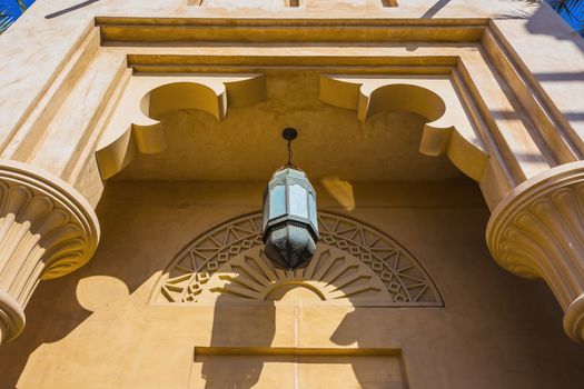 Arab street lanterns in the city of Dubai in the United Arab Emirates