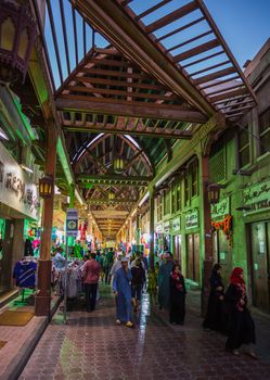 DUBAI, UAE-NOVEMBER 7: Street Market in Dubai Deira on November 7, 2013 in Dubai UAE. Biggest market in the old part of Dubai, UAE