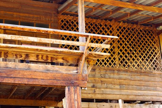 detail of natural wood texture at asian style wooden house