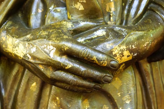 both hands of human bronze model,shallow focus