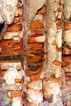 detail of ancient bricks wall,shallow focus