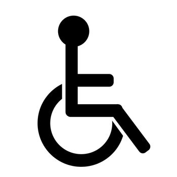 Black handicap icon isolated in white background