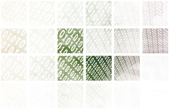 Binary Data Stream with Arrows on Digital Abstract