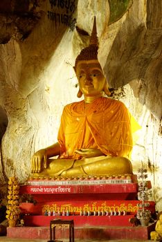 buddha image in the big cave,Lampang,Thailand