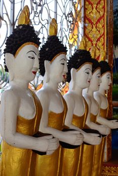 five of burmese style buddha images,Lampang temple,Thailand