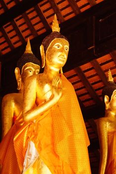 ancient buddha image at temple hall ,Lampang temple,Thailand