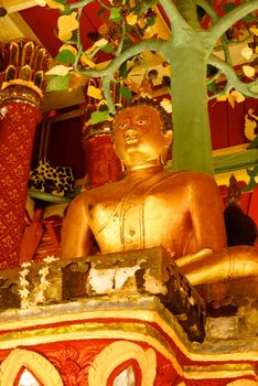 ancient buddha image at temple hall ,Lampang temple,Thailand