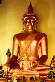 big buddha image at temple hall ,Lampang,Thailand