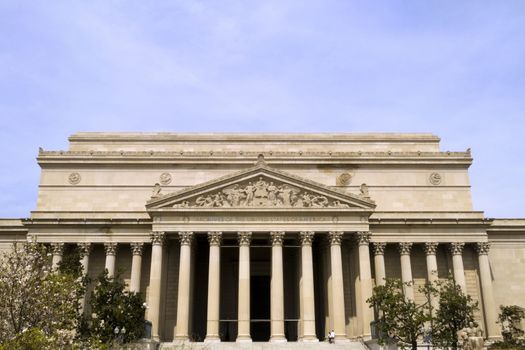 The Front of the National Archives in Washington DC